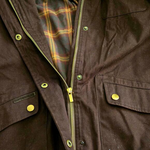 Lauren Dry Goods Vintage 90's Dark Brown Hooded Chore Work Barn Jacket, Size Med - Picture 5 of 13